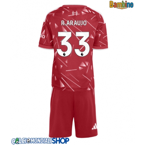Maglie da calcio Liverpool Ronald Araujo #33 Prima Maglia Bambino 2026-27 Manica Corta + Pantaloni corti)